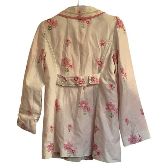Cynthia Steffe Womens M Floral Embroidered Jacket Cream Pink NWT - Picture 5 of 8